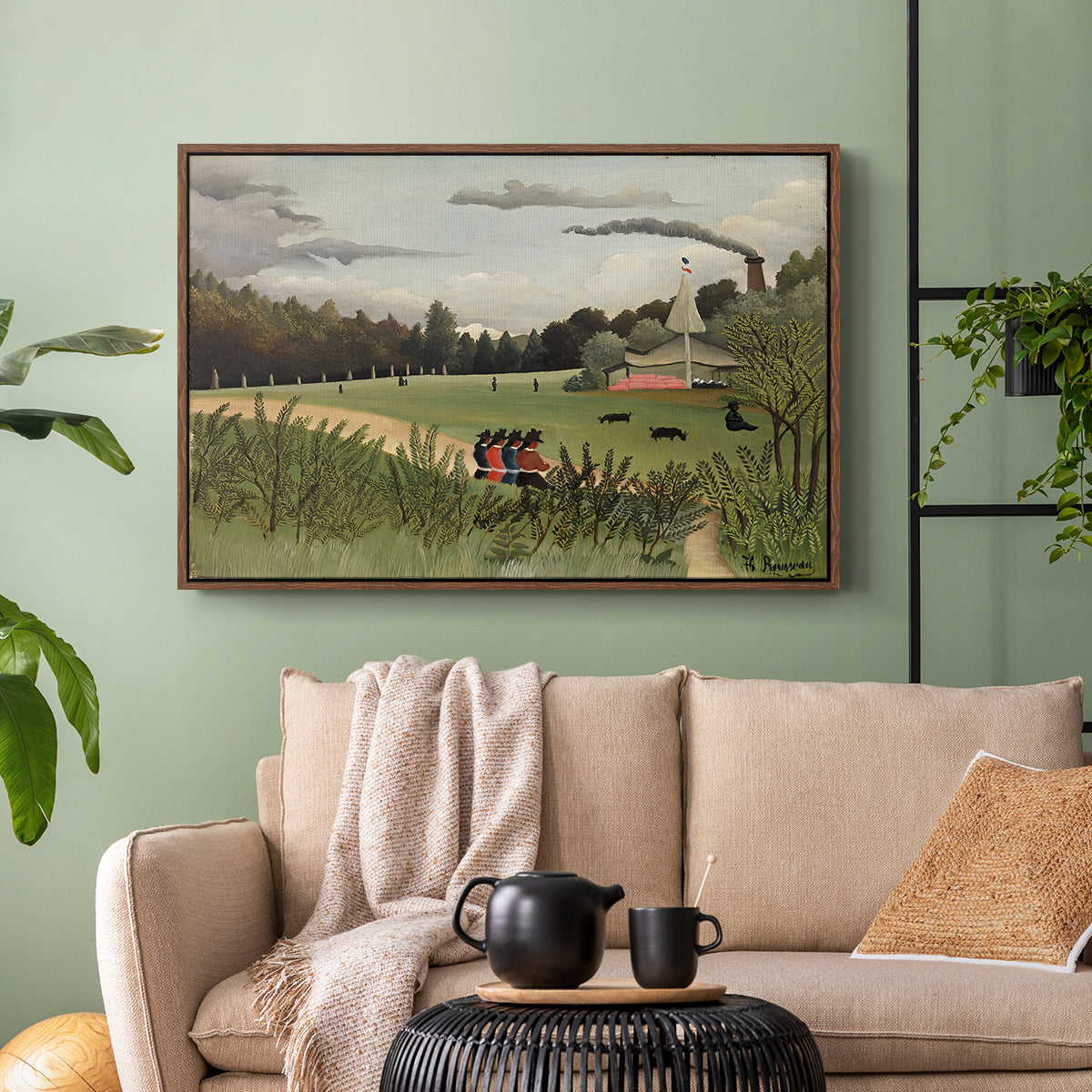 The Chair Factory at Alfortville, 1897 - Floater Framed Canvas Print