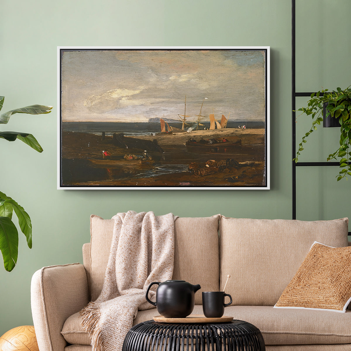 A Scene on the English Coast, c. 1798 - Floater Framed Canvas Print