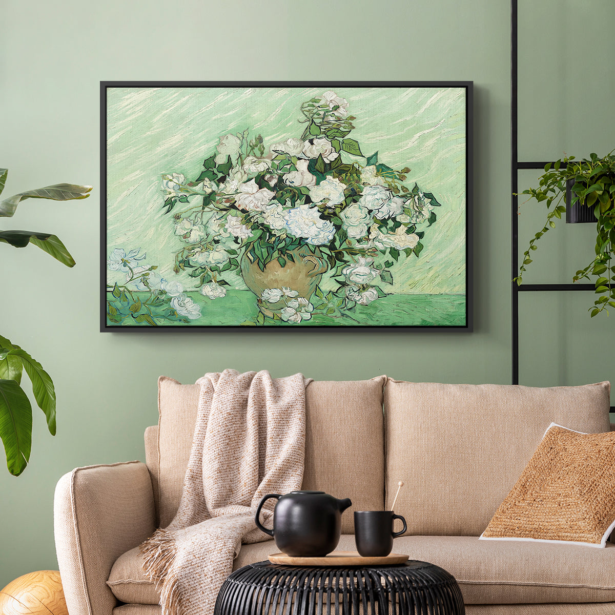 Roses, 1890 - Floater Framed Canvas Print