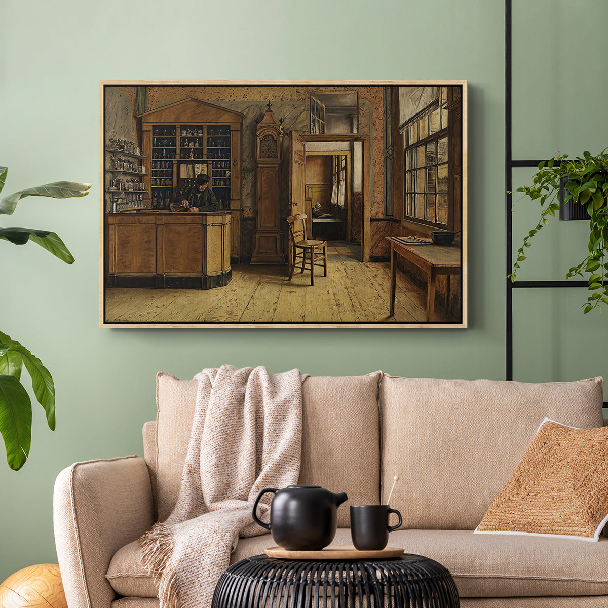 The Old Inn 'Het Loodshuis' in Antwerp, 1877 - Floater Framed Canvas Print
