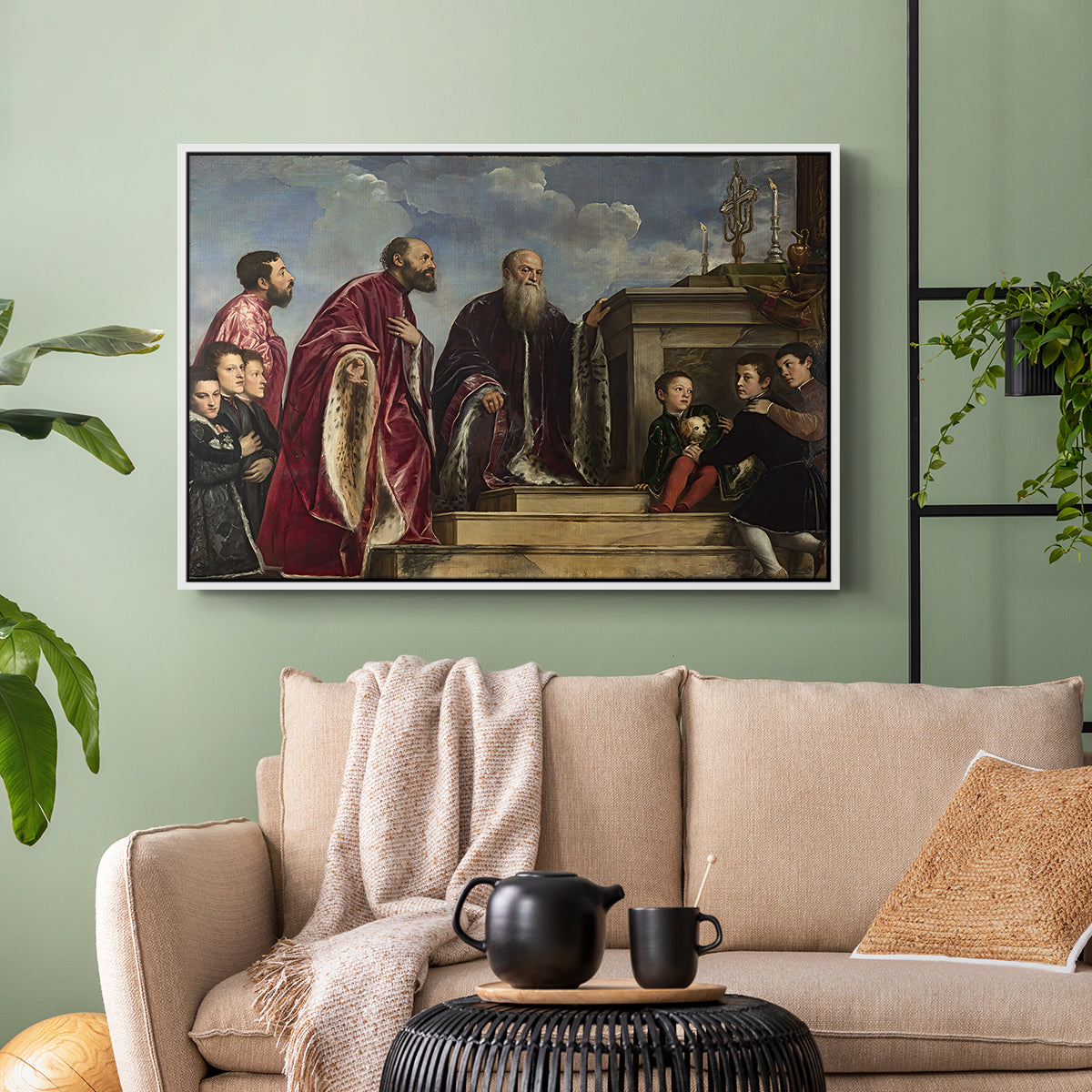 The Vendramin Family Venerating a Relic of the True Cross, c. 1540-1545 - Floater Framed Canvas Print