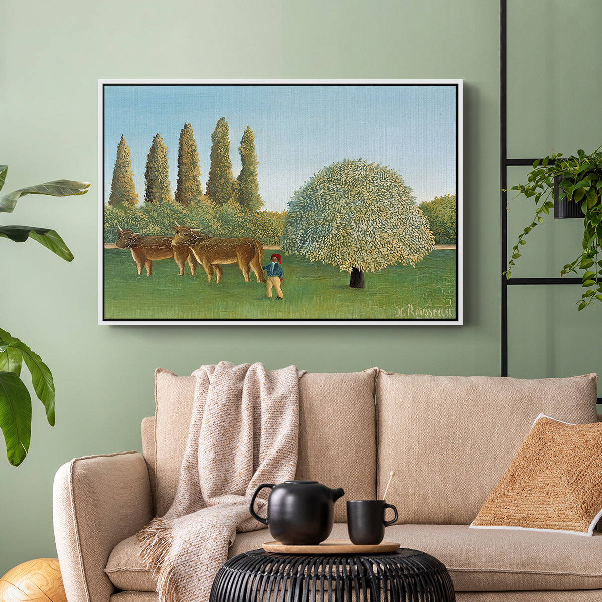 Meadlowland (The Pasture), 1910 - Floater Framed Canvas Print