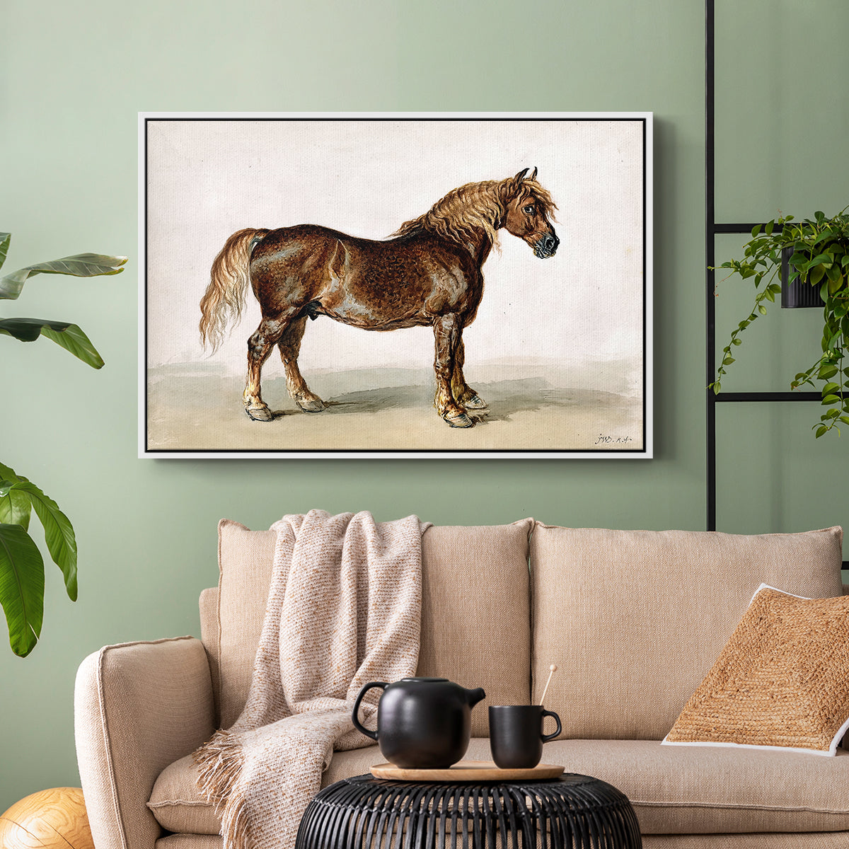 A Cart-Horse - Floater Framed Canvas Print