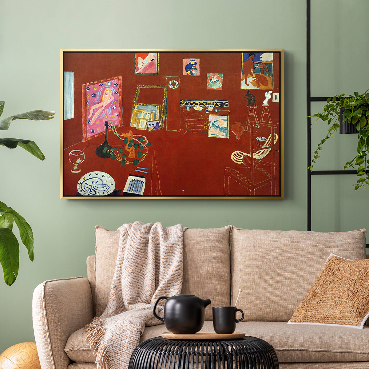 The Red Studio (L'Atelier Rouge), 1911 - Floater Framed Canvas Print