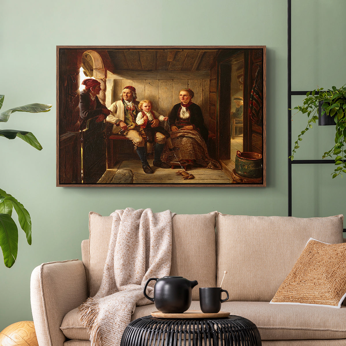 Neighbors (Naboer), 1855 - Floater Framed Canvas Print