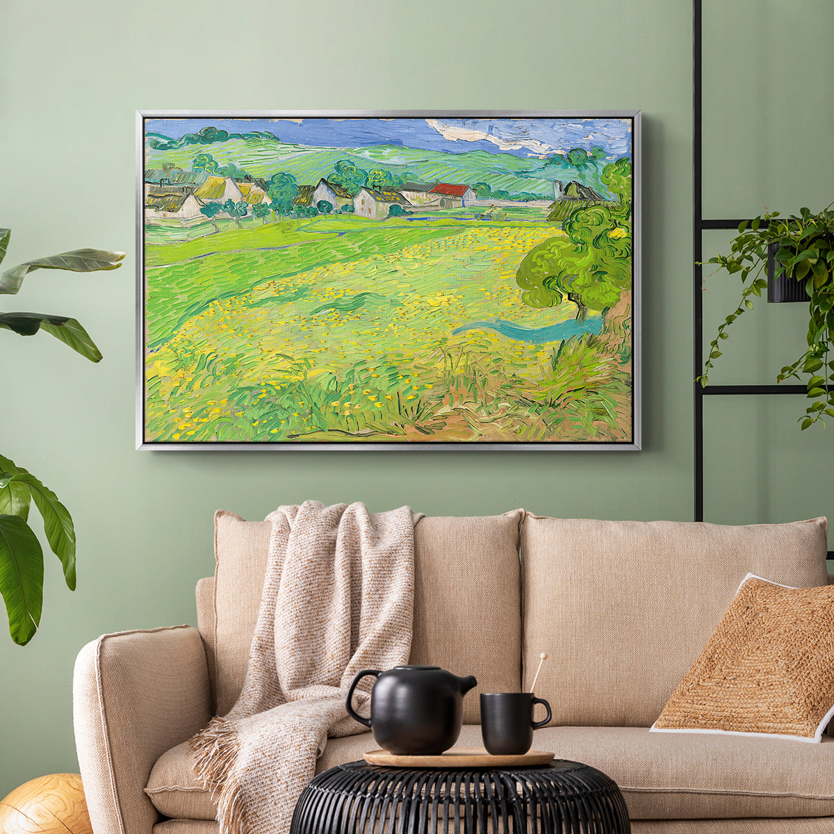 Les Vessenots in Auvers, 1890 - Floater Framed Canvas Print