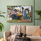 Net Menders in Valencia, 1909 - Floater Framed Canvas Print