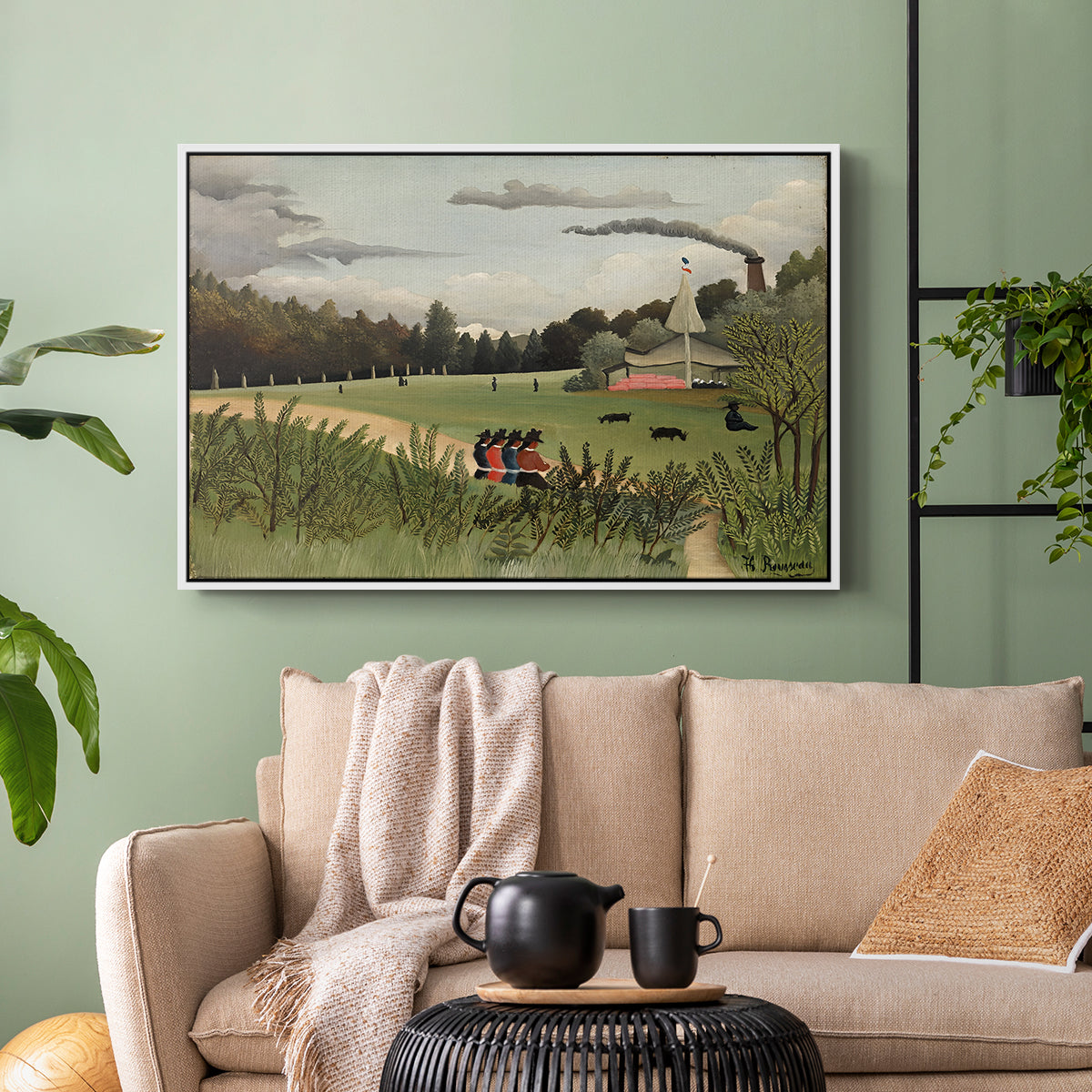 The Chair Factory at Alfortville, 1897 - Floater Framed Canvas Print