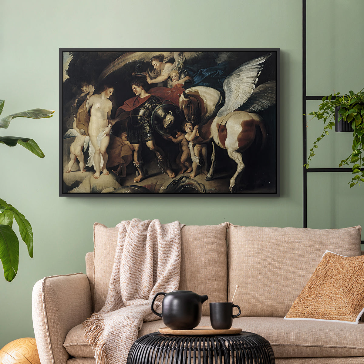 Perseus and Andromeda, c. 1620 - Floater Framed Canvas Print