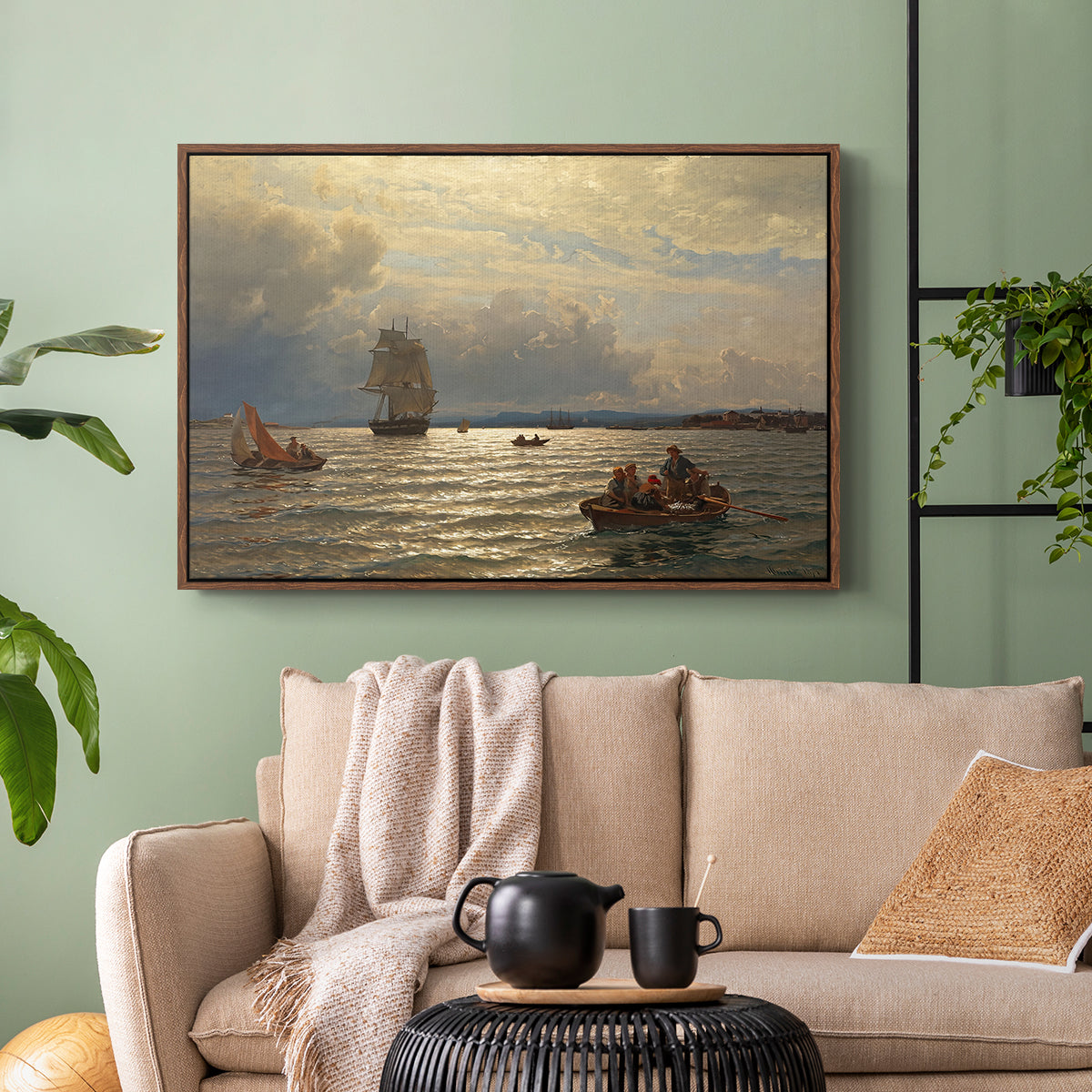 From the Inlet of Oslo, 1874 - Floater Framed Canvas Print