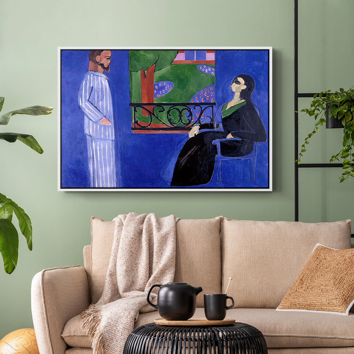 The Conversation, c. 1908-1912 - Floater Framed Canvas Print