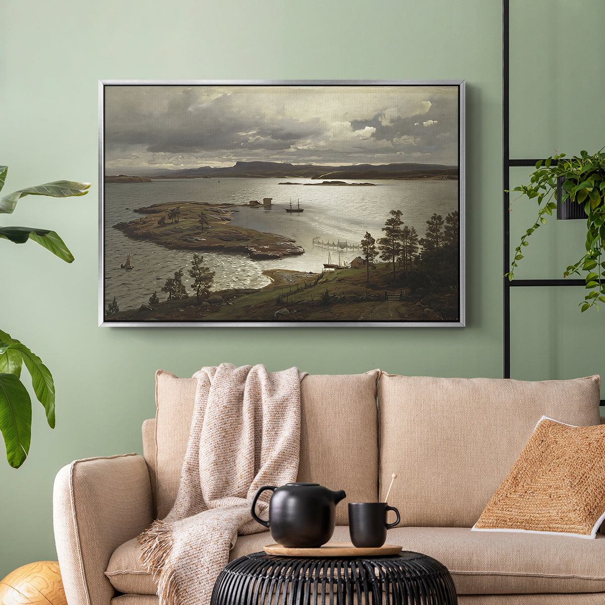 The Fjord at Sandviken (Sandviksfjorden), 1879 - Floater Framed Canvas Print