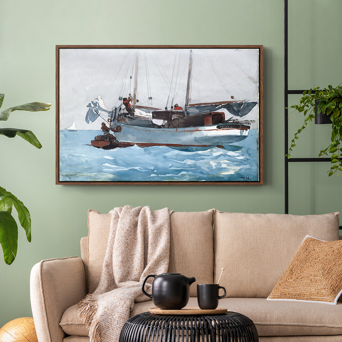 Taking on Wet Provisions, 1903 - Floater Framed Canvas Print
