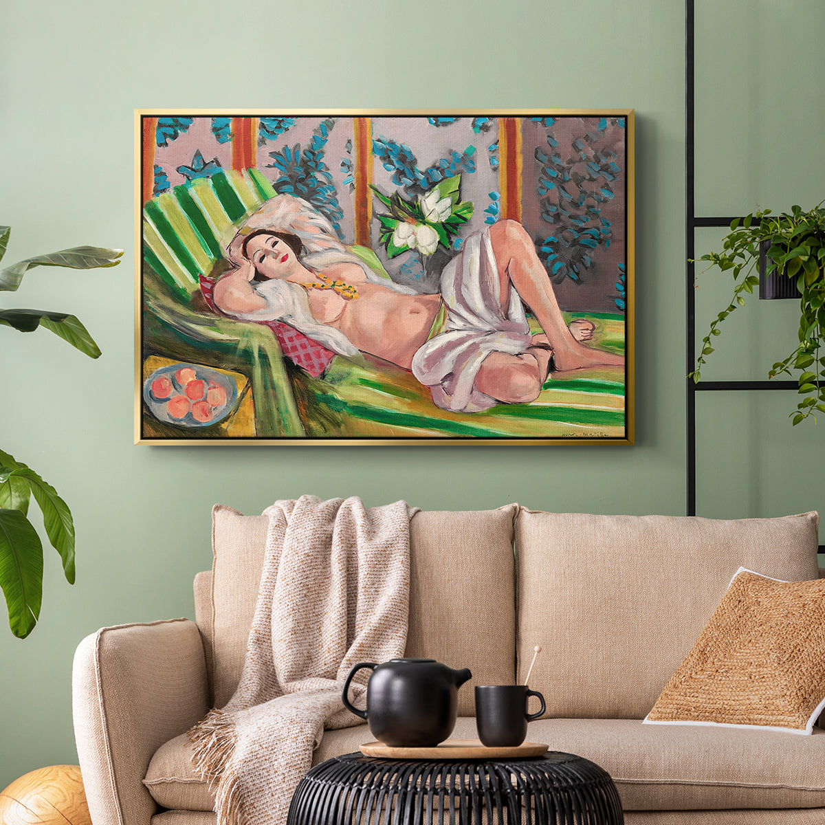 Odalisque Couchée Aux Magnolias, c. 1923 - Floater Framed Canvas Print
