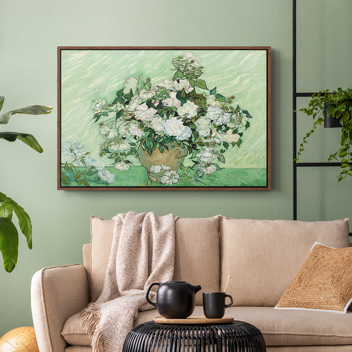 Roses, 1890 - Floater Framed Canvas Print
