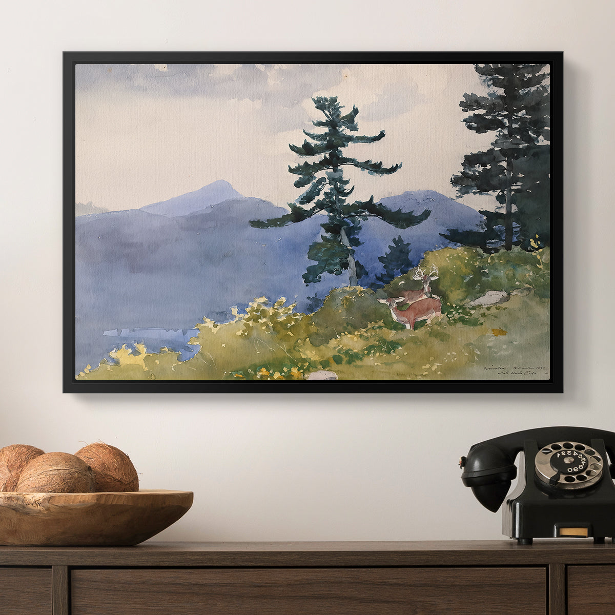 North Woods Club, Adirondacks, 1892 - Floater Framed Canvas Print