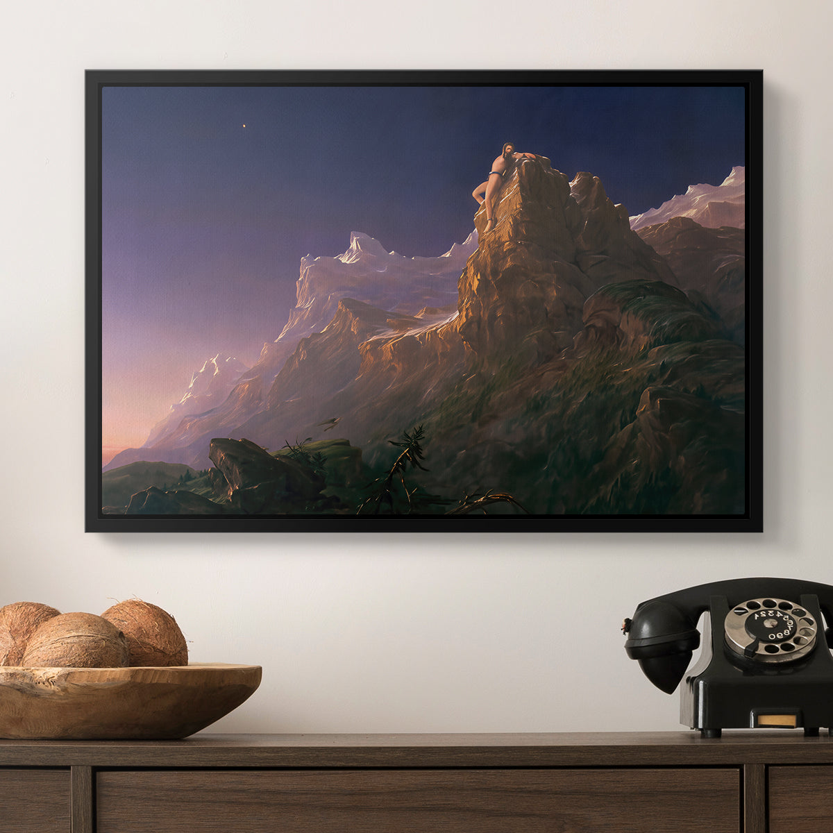 Prometheus Bound, 1847 - Floater Framed Canvas Print