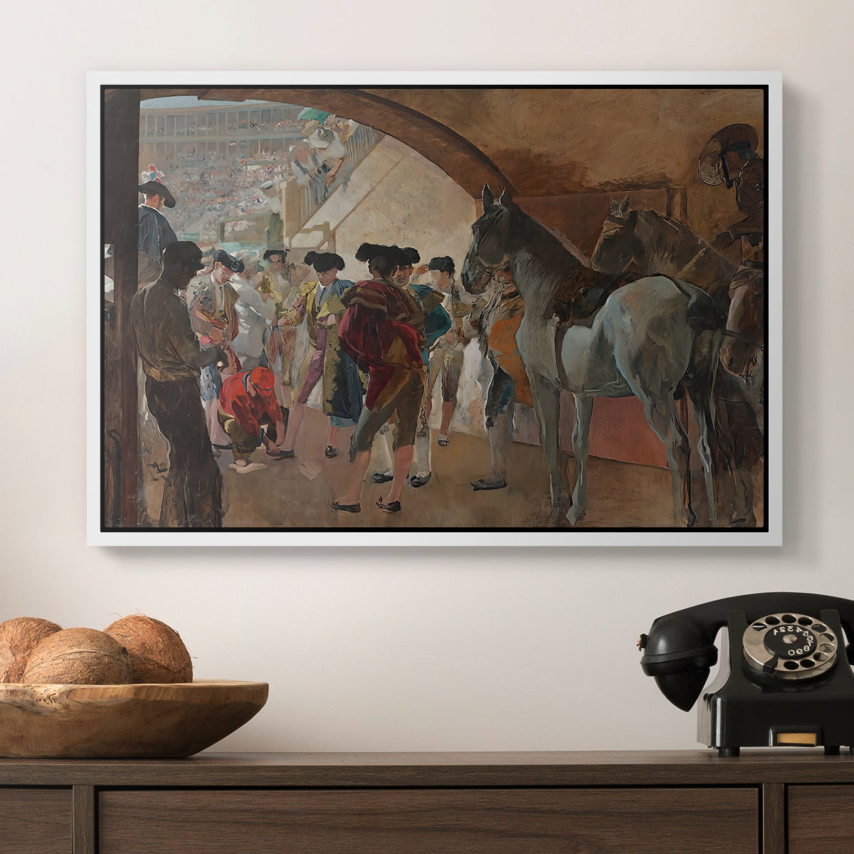 Before the Bullfight (Antes de la corrida), c. 1900 - Floater Framed Canvas Print