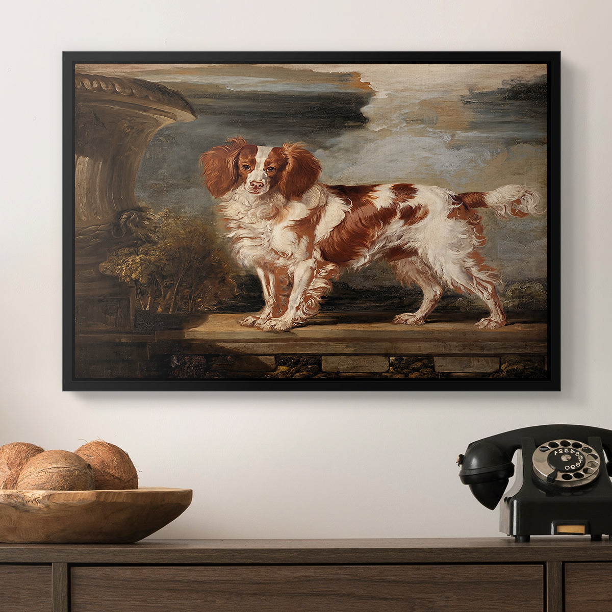 Portrait of Dash, a Favourite Spaniel, Property of Lady Frances Vane-Tempest, 1819 - Floater Framed Canvas Print