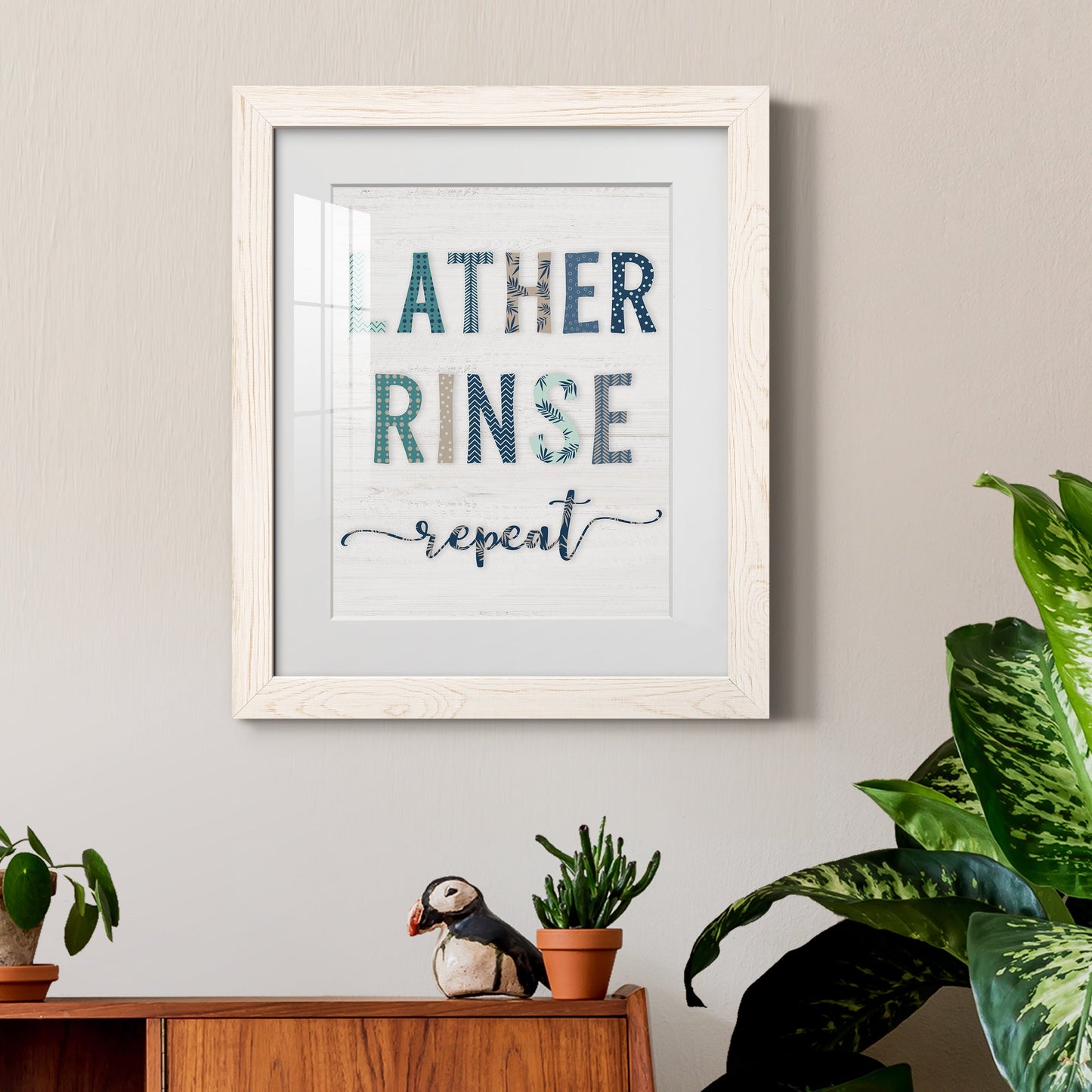 Lather Rinse Repeat - Premium Framed Print - Distressed Barnwood Frame - Ready to Hang