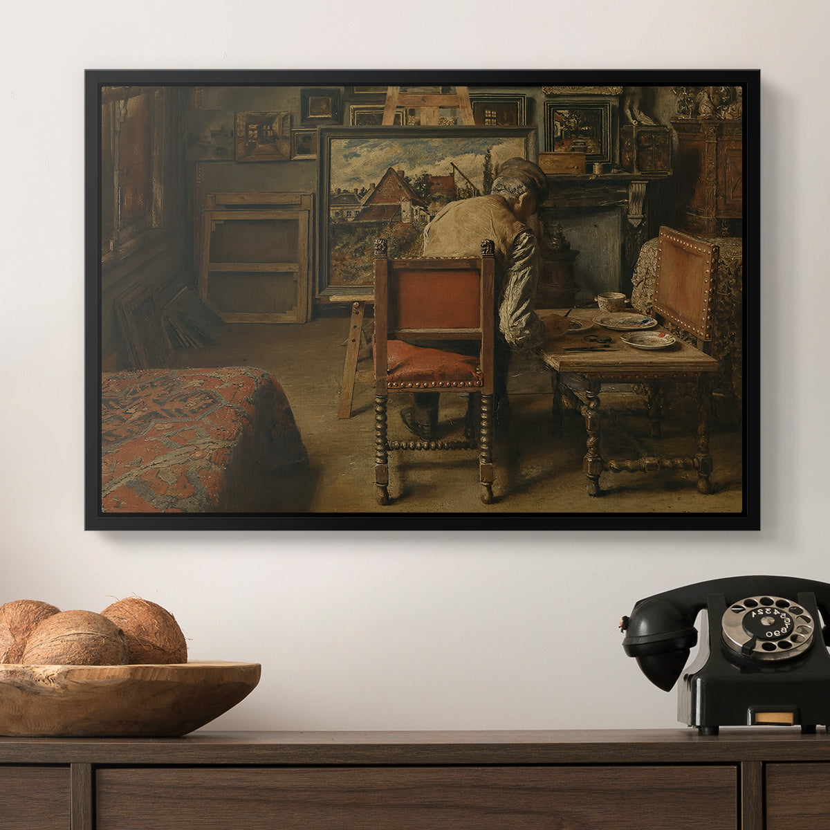 The Retoucher (The Restorer), 1876 - Floater Framed Canvas Print