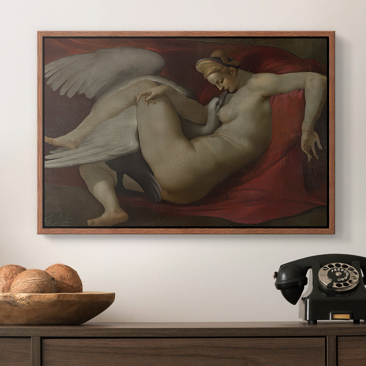 Leda and the Swan (16th-Century Version), c. 1530 - Floater Framed Canvas Print