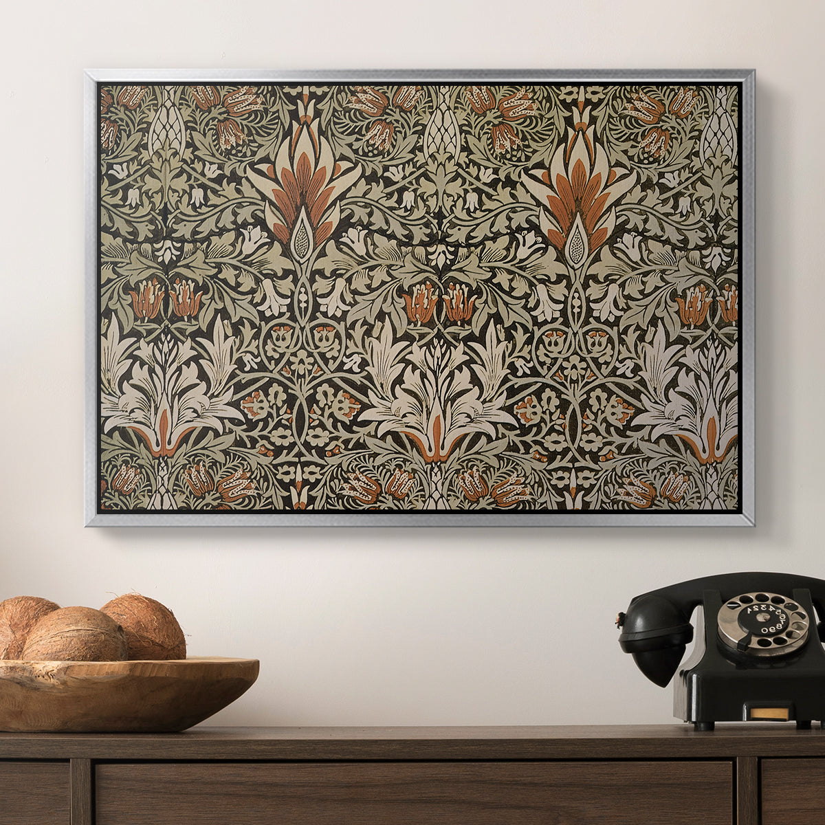Snakeshead - Charcoal/Spice, c. 1876 - Floater Framed Canvas Print