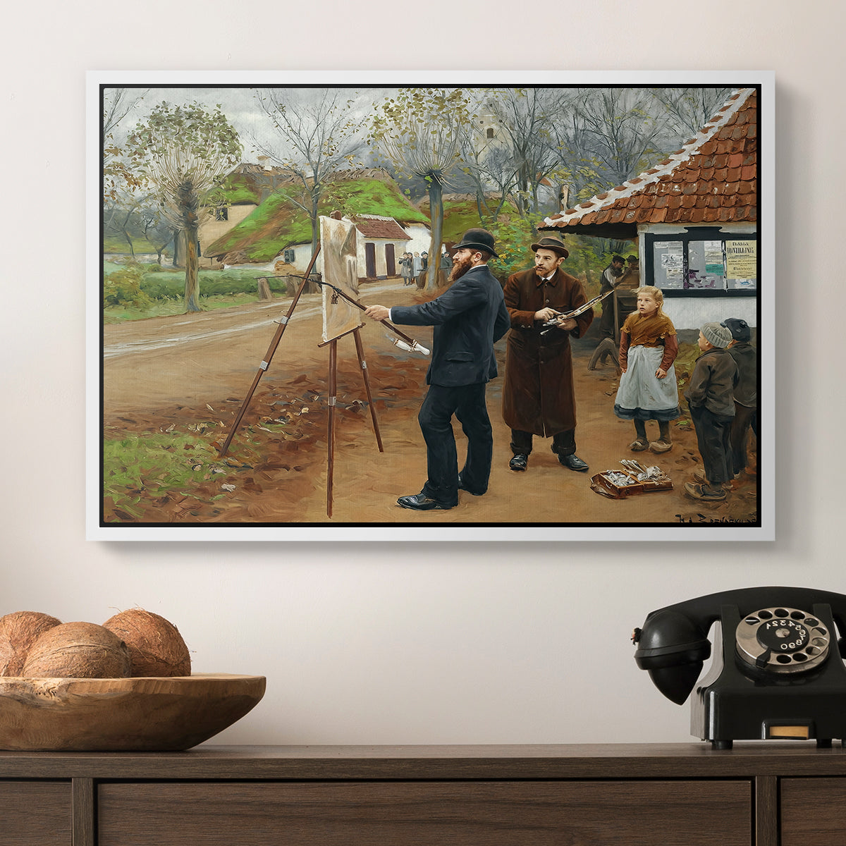 L. A. Ring Painting near Aasum Smithy, 1893 - Floater Framed Canvas Print