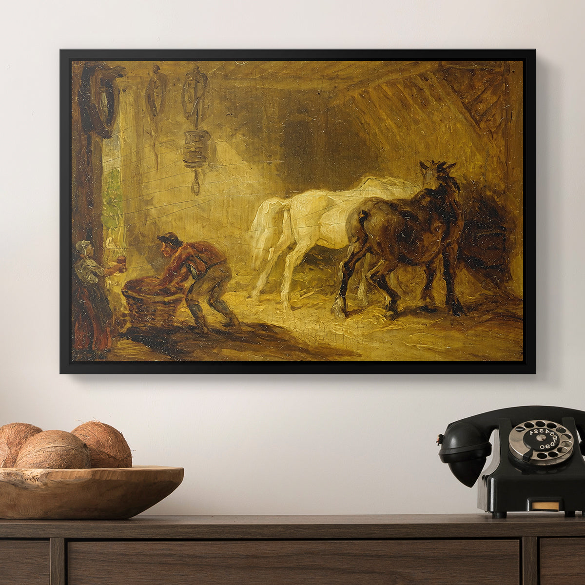 Heath Ewe and Lambs, 1810 - Floater Framed Canvas Print