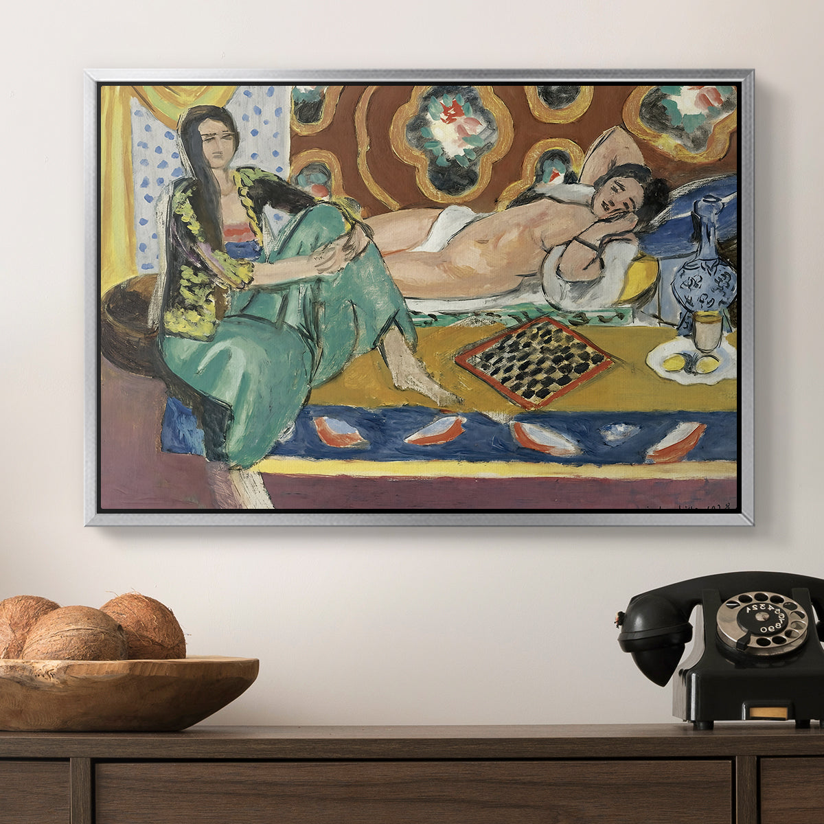 Odalisques Playing Checkers (Odalisques jouant aux dames), 1928 - Floater Framed Canvas Print