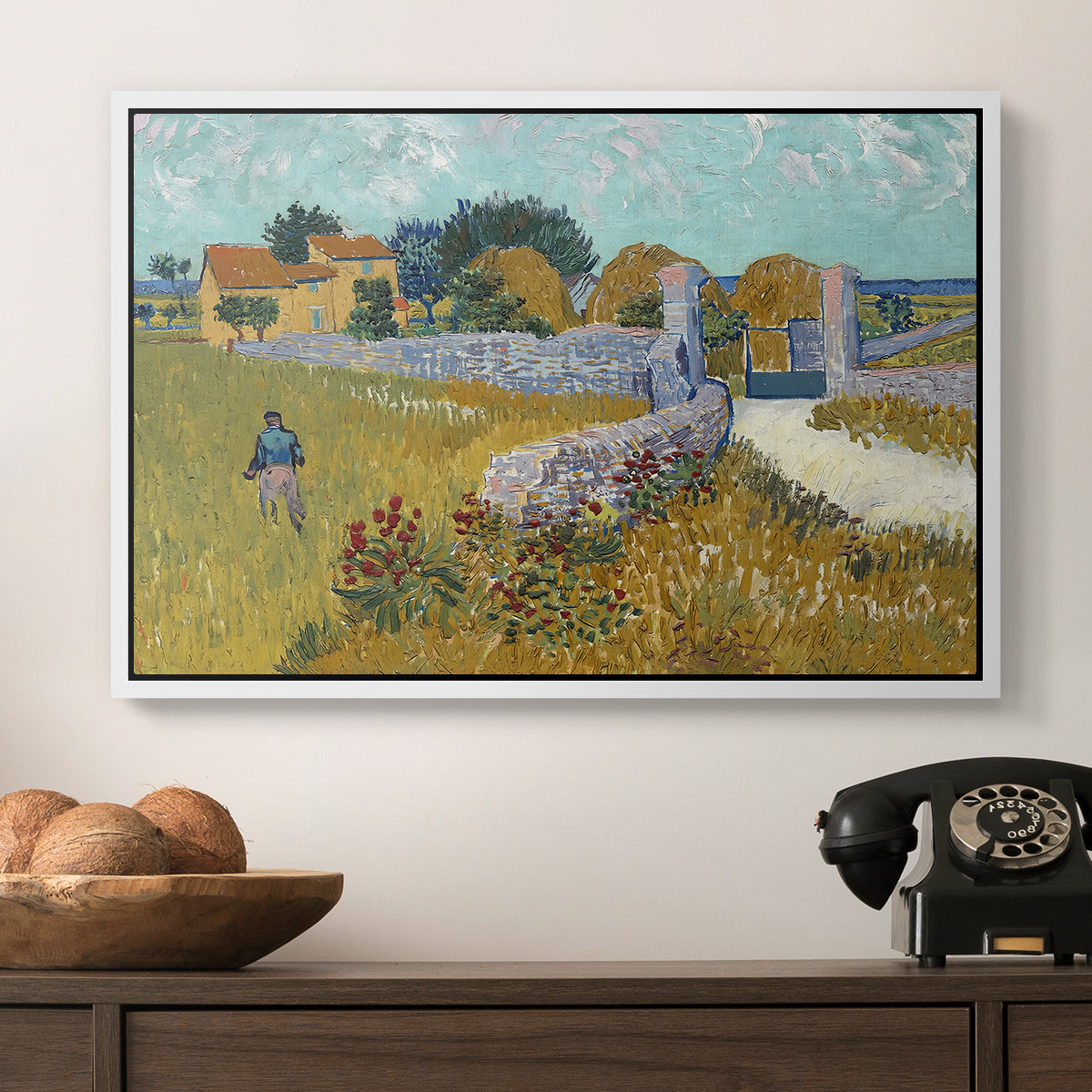 Farmhouse in Provence, 1888 - Floater Framed Canvas Print