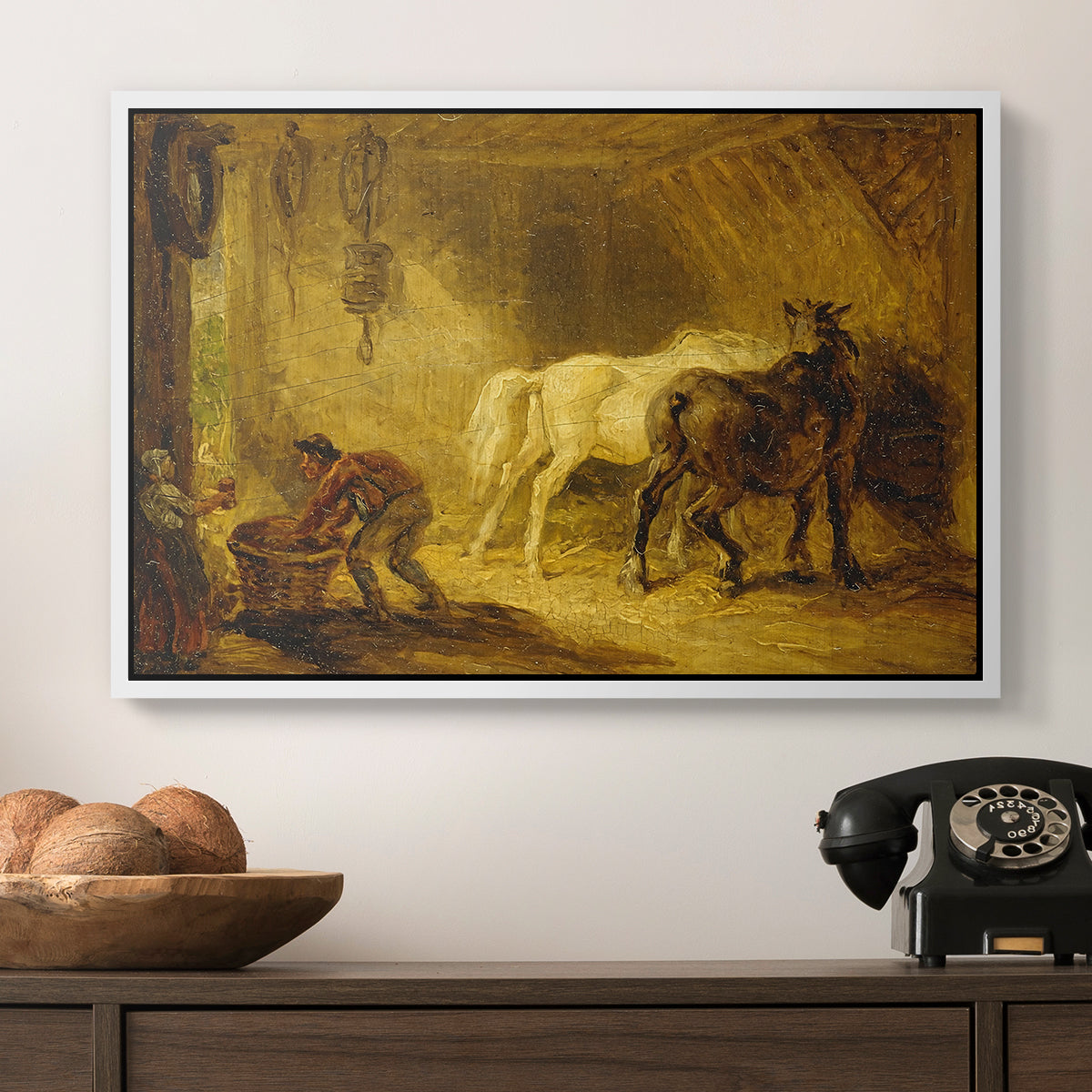 Heath Ewe and Lambs, 1810 - Floater Framed Canvas Print