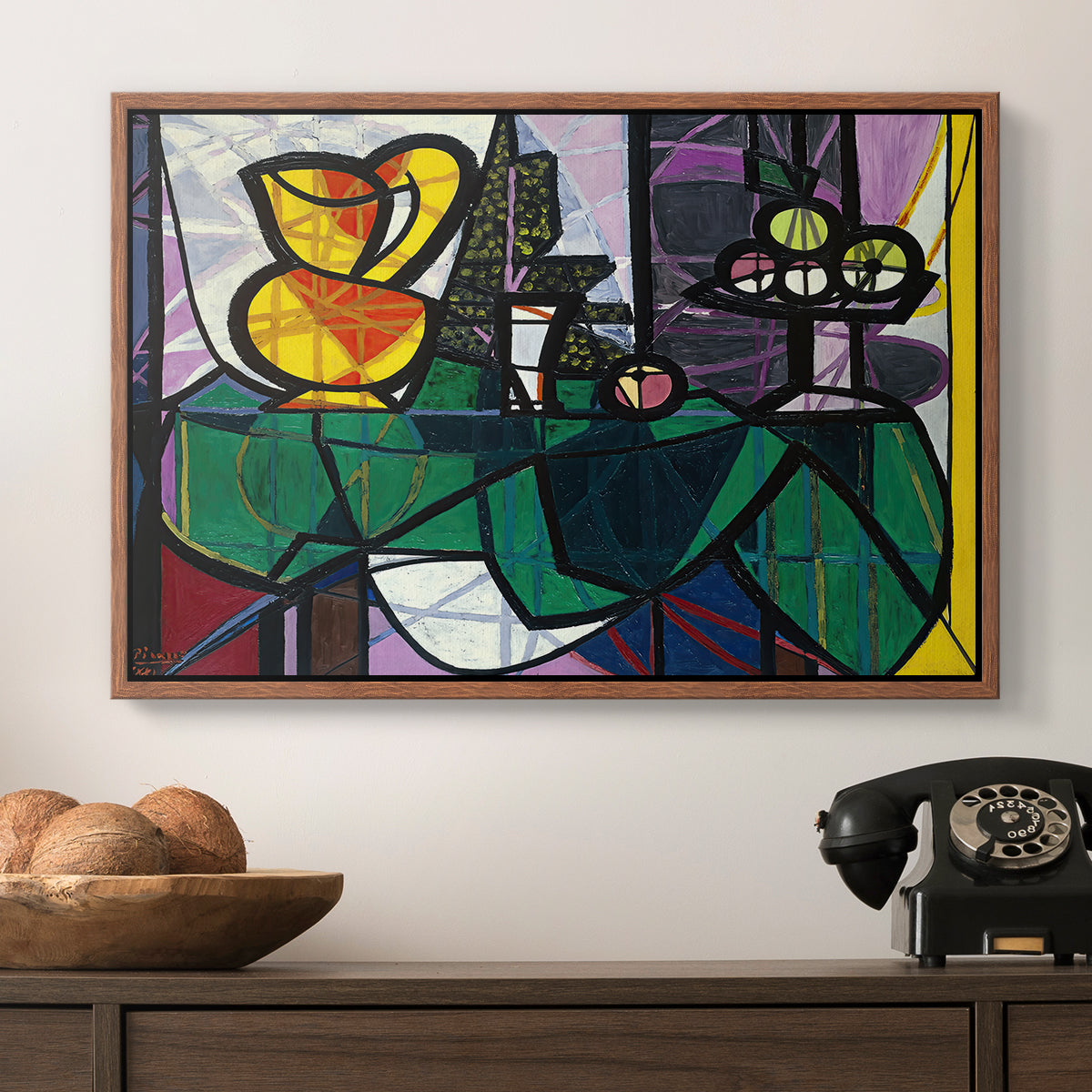 Pitcher and Bowl of Fruit, 1931 - Floater Framed Canvas Print
