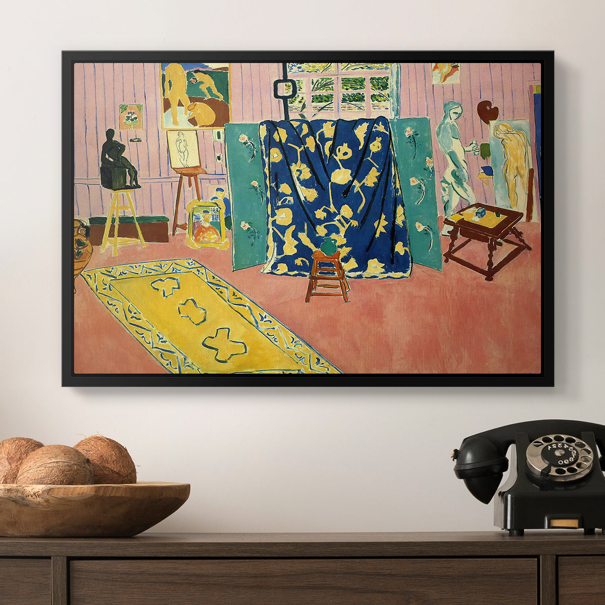The Pink Studio (L'Atelier Rose), 1911 - Floater Framed Canvas Print