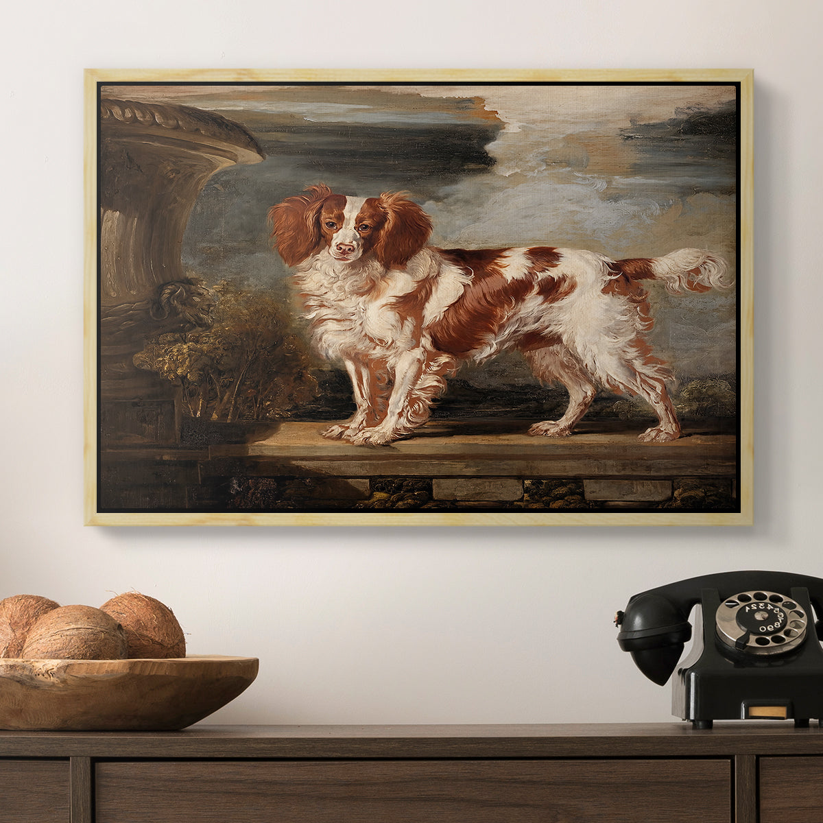 Portrait of Dash, a Favourite Spaniel, Property of Lady Frances Vane-Tempest, 1819 - Floater Framed Canvas Print
