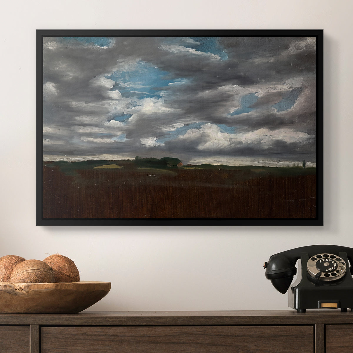 Extensive Landscape with Grey Clouds, c. 1821-1822 - Floater Framed Canvas Print