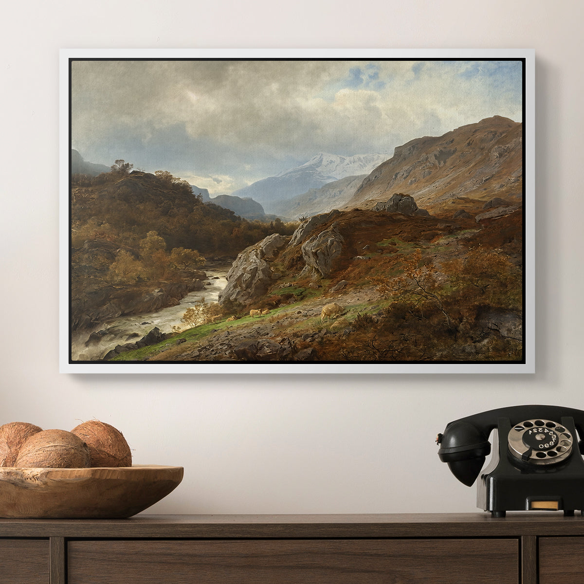 Mountain Landscape, 1864 - Floater Framed Canvas Print