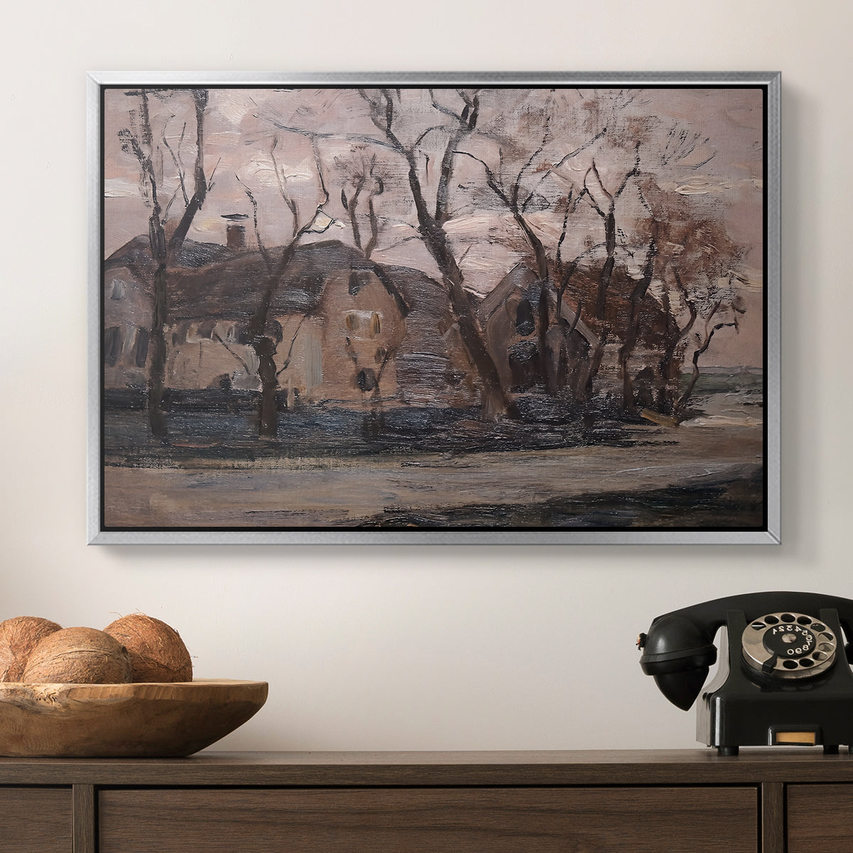Farm near Duivendrecht in the Evening, c. 1905 - Floater Framed Canvas Print
