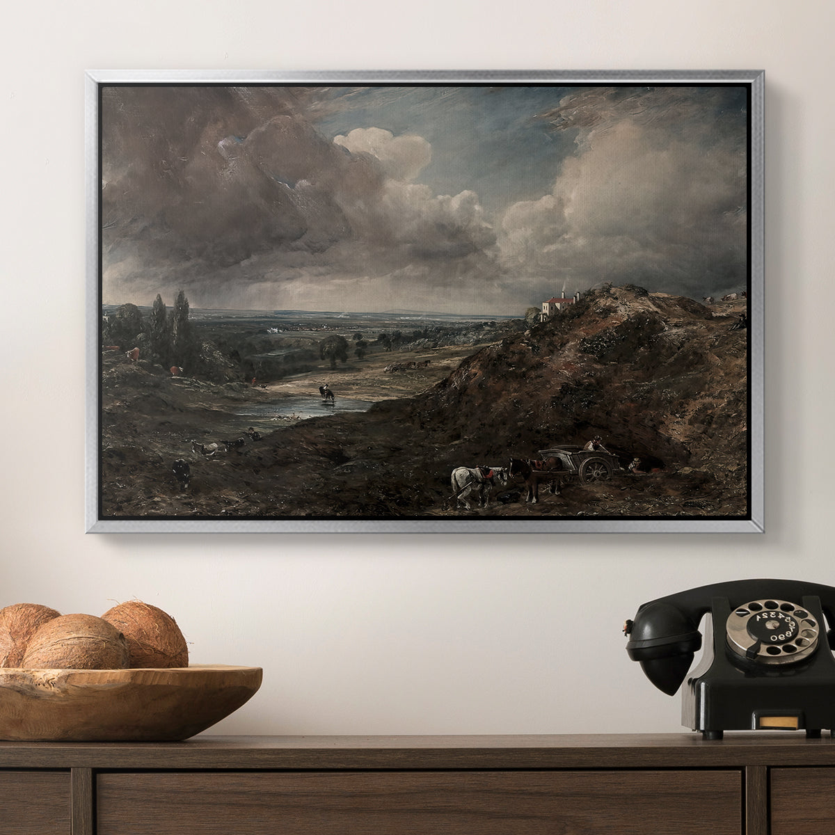 Branch Hill Pond, Hampstead Heath, c. 1828 - Floater Framed Canvas Print