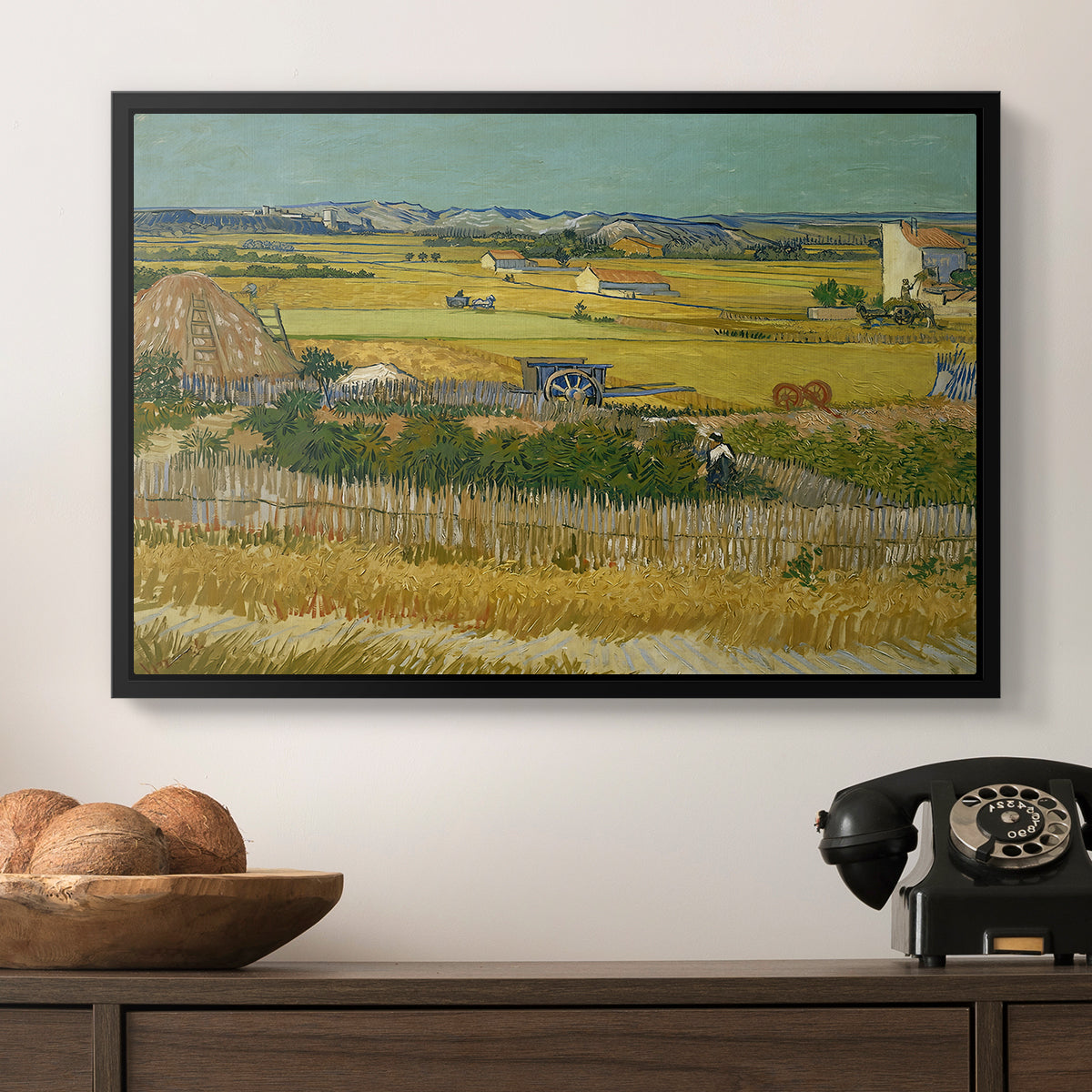 The Harvest, 1888 - Floater Framed Canvas Print