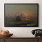 Haystack at Sunset, 1880 - Floater Framed Canvas Print