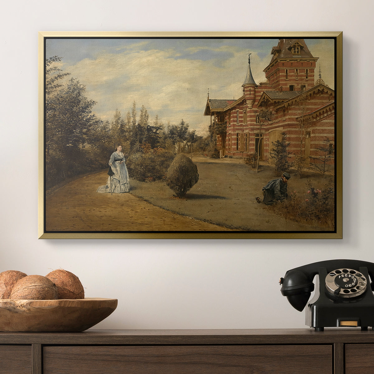 The Country House of Gustave Coûteaux, 1871 - Floater Framed Canvas Print