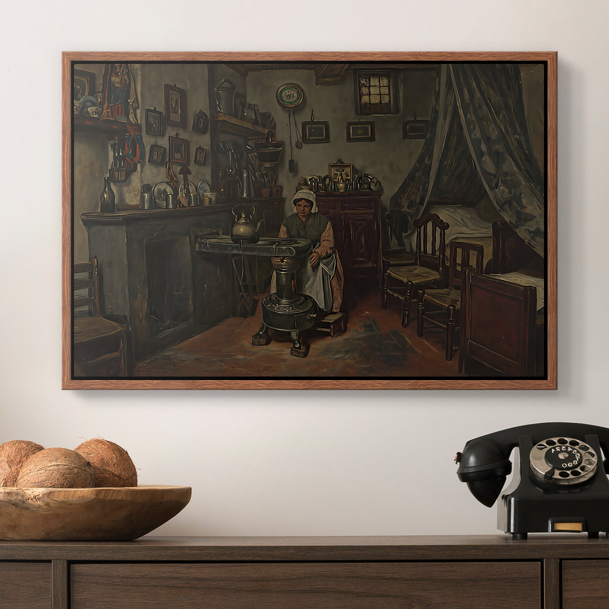 Interior, c. 1865-1870 - Floater Framed Canvas Print