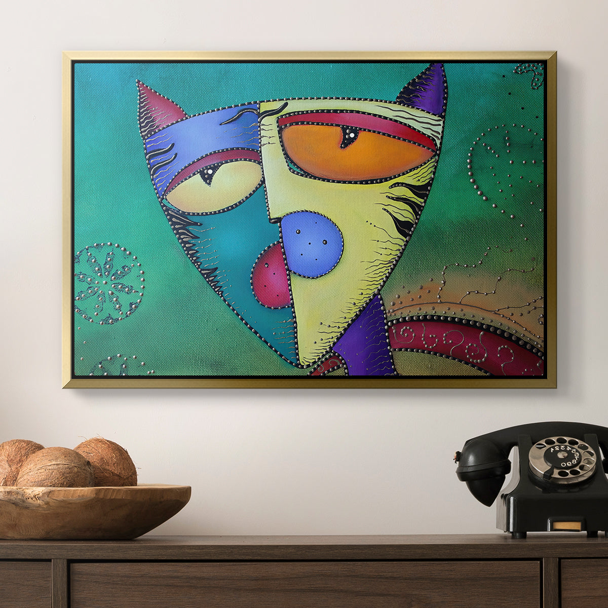 Celestial Cat - Floater Framed Canvas Print