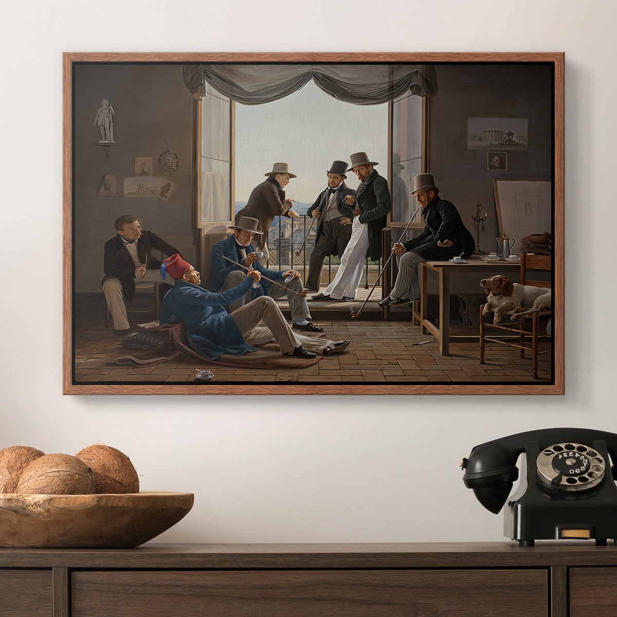 A Group of Danish Artists in Rome, 1837 - Floater Framed Canvas Print