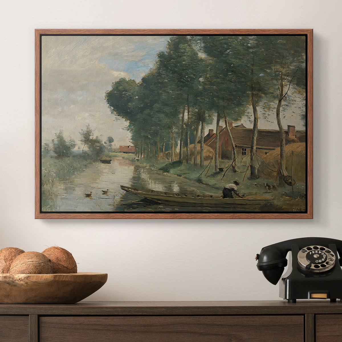 Landscape at Arleux-du-Nord, c. 1871-1874 - Floater Framed Canvas Print