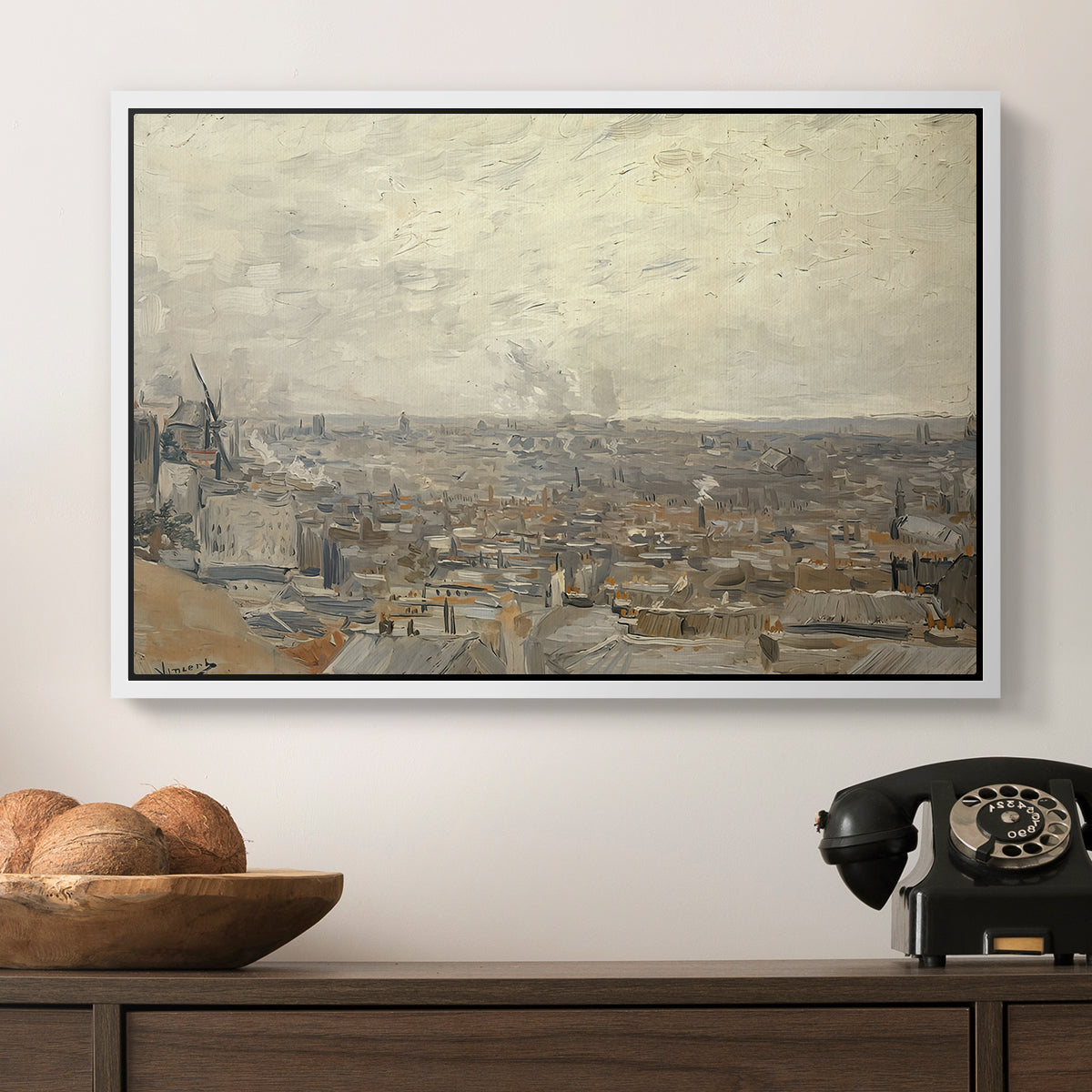 View from Montmartre, 1886 - Floater Framed Canvas Print