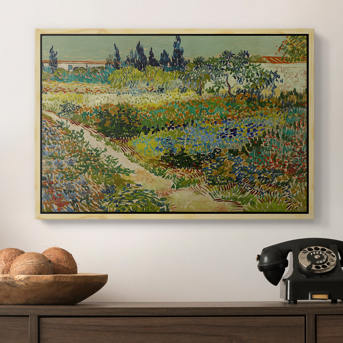 Garden at Arles, 1888 - Floater Framed Canvas Print