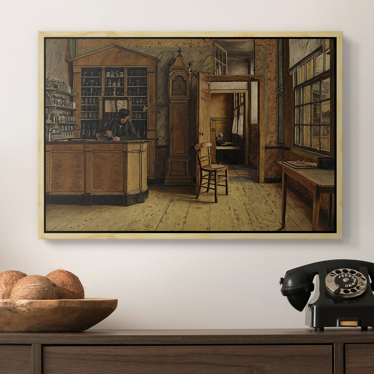 The Old Inn 'Het Loodshuis' in Antwerp, 1877 - Floater Framed Canvas Print