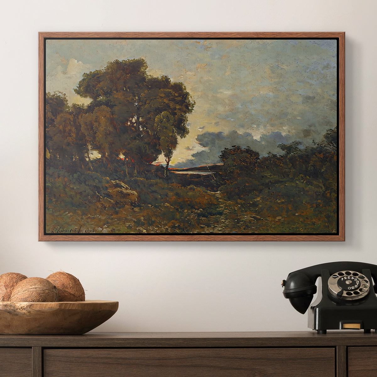 Sunset on the Allier (Soleil couchant sur l'Allier), 1904 - Floater Framed Canvas Print